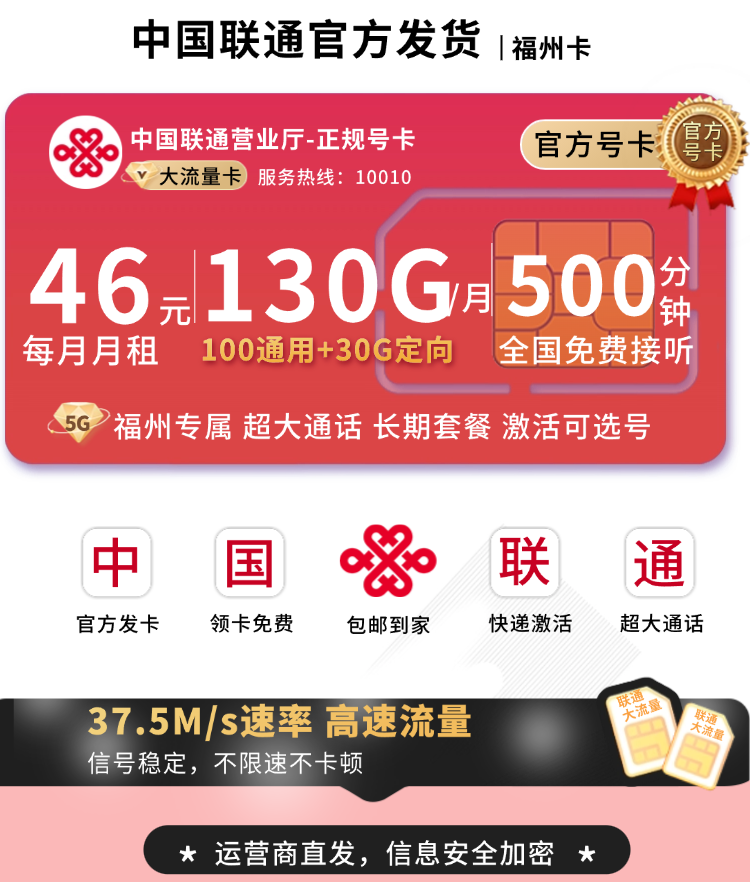 福州联通卡套餐